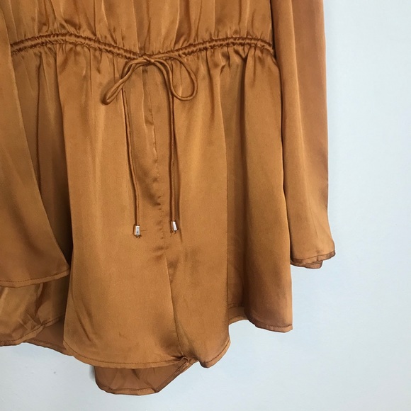 Sabo Skirt Bronze Gold Color Off Shoulder Romper - Picture 9 of 11